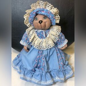 Vintage Ceramic Chipmunk in Traditional Amish Attire Including Stand 13” tall